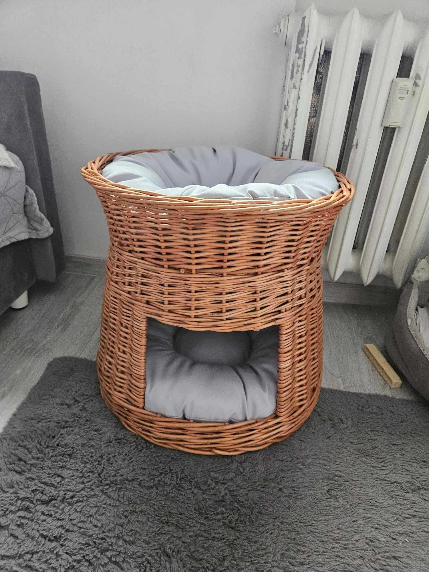 Wiklinowa budka dla kota domek psa legowisko 52 cm x 37 cm