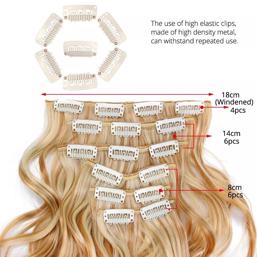 Extensões Cabelo Bandas 16 Clips Tictac Entrega imediata NOVO liso/enc