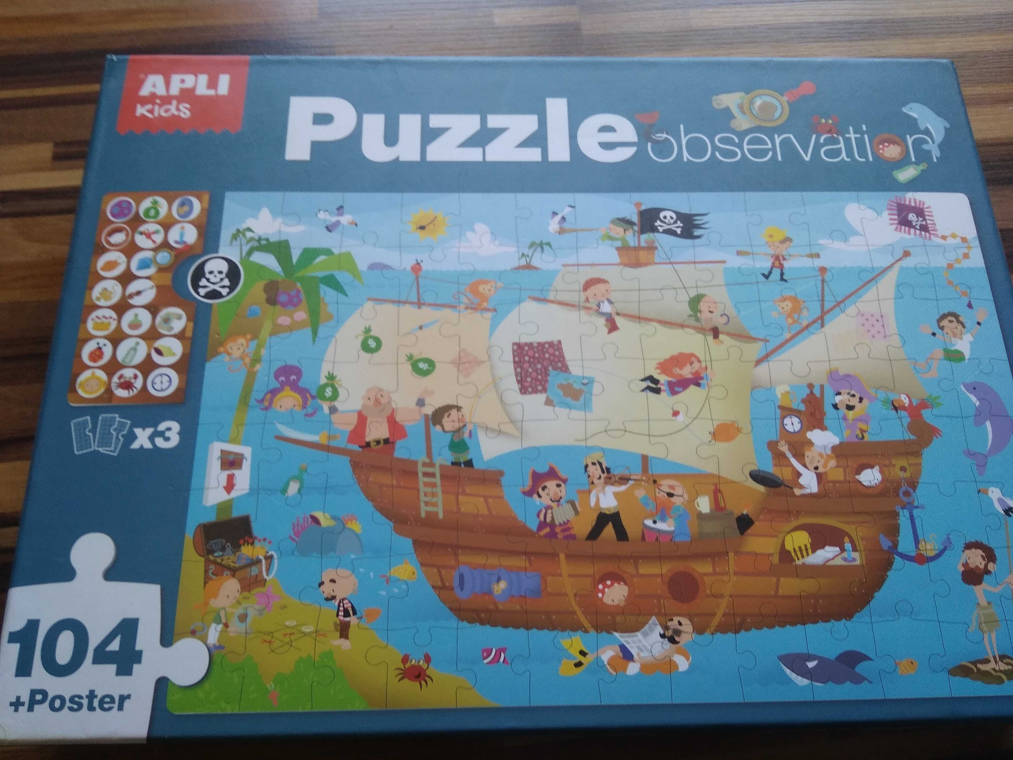 Apli Kids, Statek piratów, puzzle obserwacyjne, 104 elementy