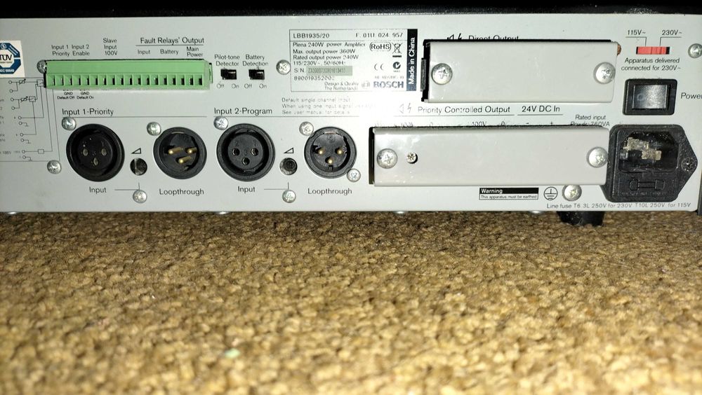 AMPLIFICADOR de POTENCIA PROFISSIONAL- BOSH PLENA - LBB1935/20 - 1100€