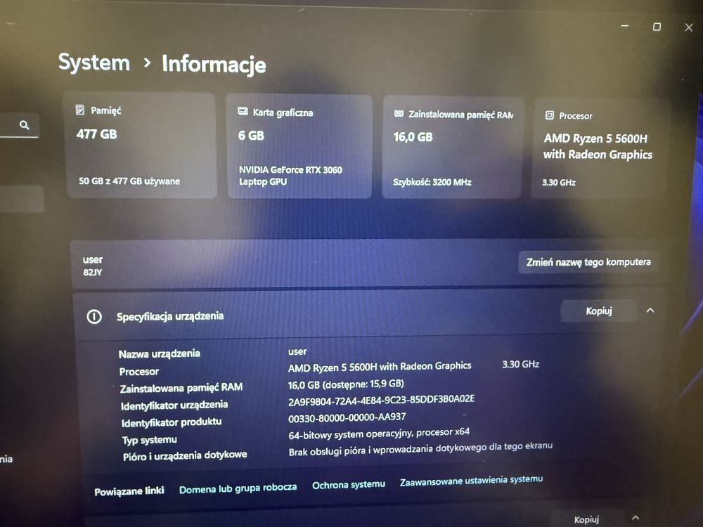 Lenovo Legion AMD RYZEN 5000  16/512GB