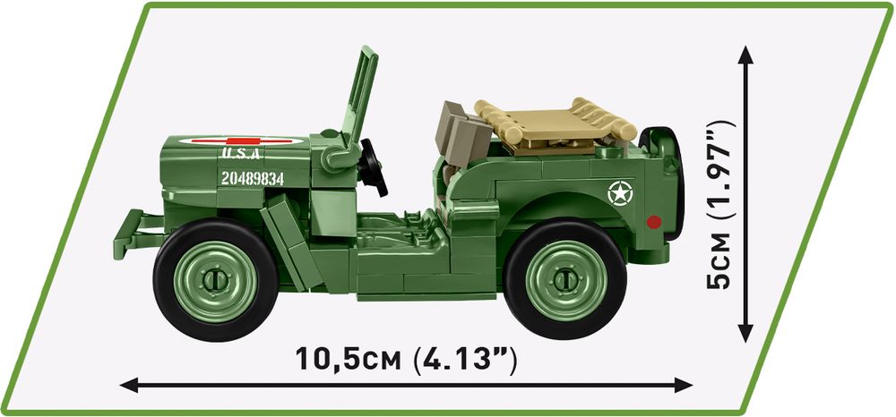 Klocki Cobi 2295 Pojazd Jeep Medical Willys Mb  Hc Ww2 130 El.