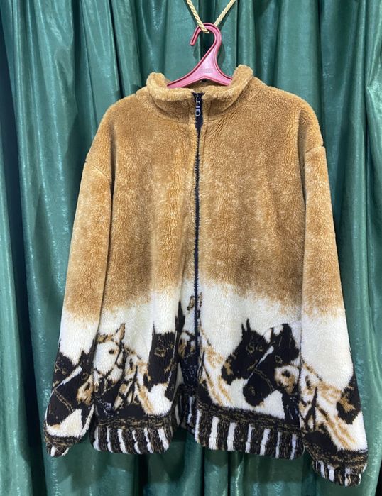 Флис винтаж лошадь 90 ые кофта adidas худи кони ретро мастерка адидас