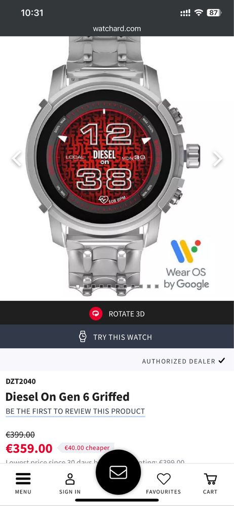 Diesel smartwatch Dzt2040