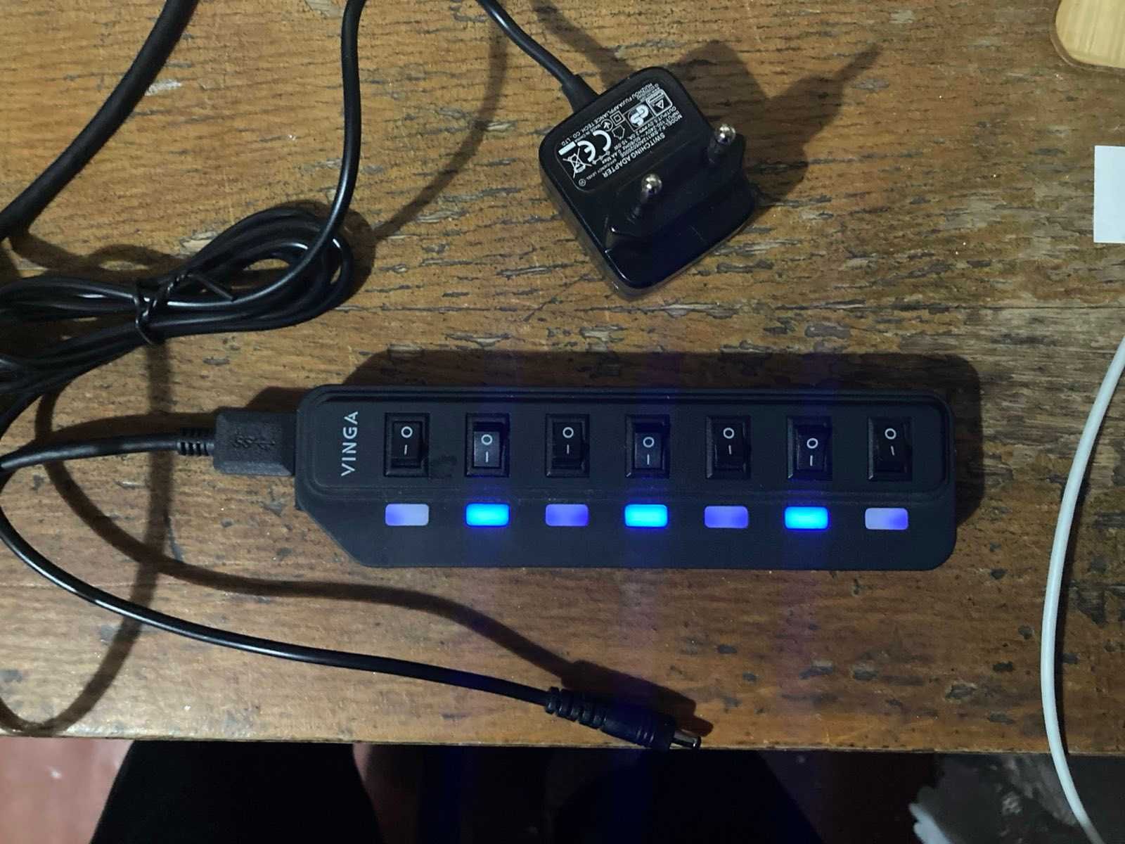 USB HUB VINGA 7 портів юсб хаб
