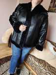 Ramoneska kożuch futerko kurtka czarna biker 44 46 XXL 3XL 48 futerko