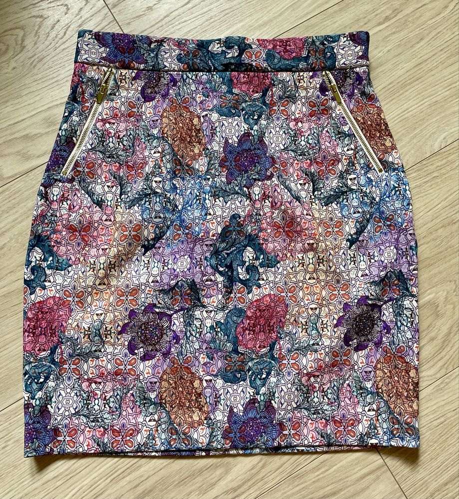Spodnica ołówkowa h&m 40/L mozaika kwiaty