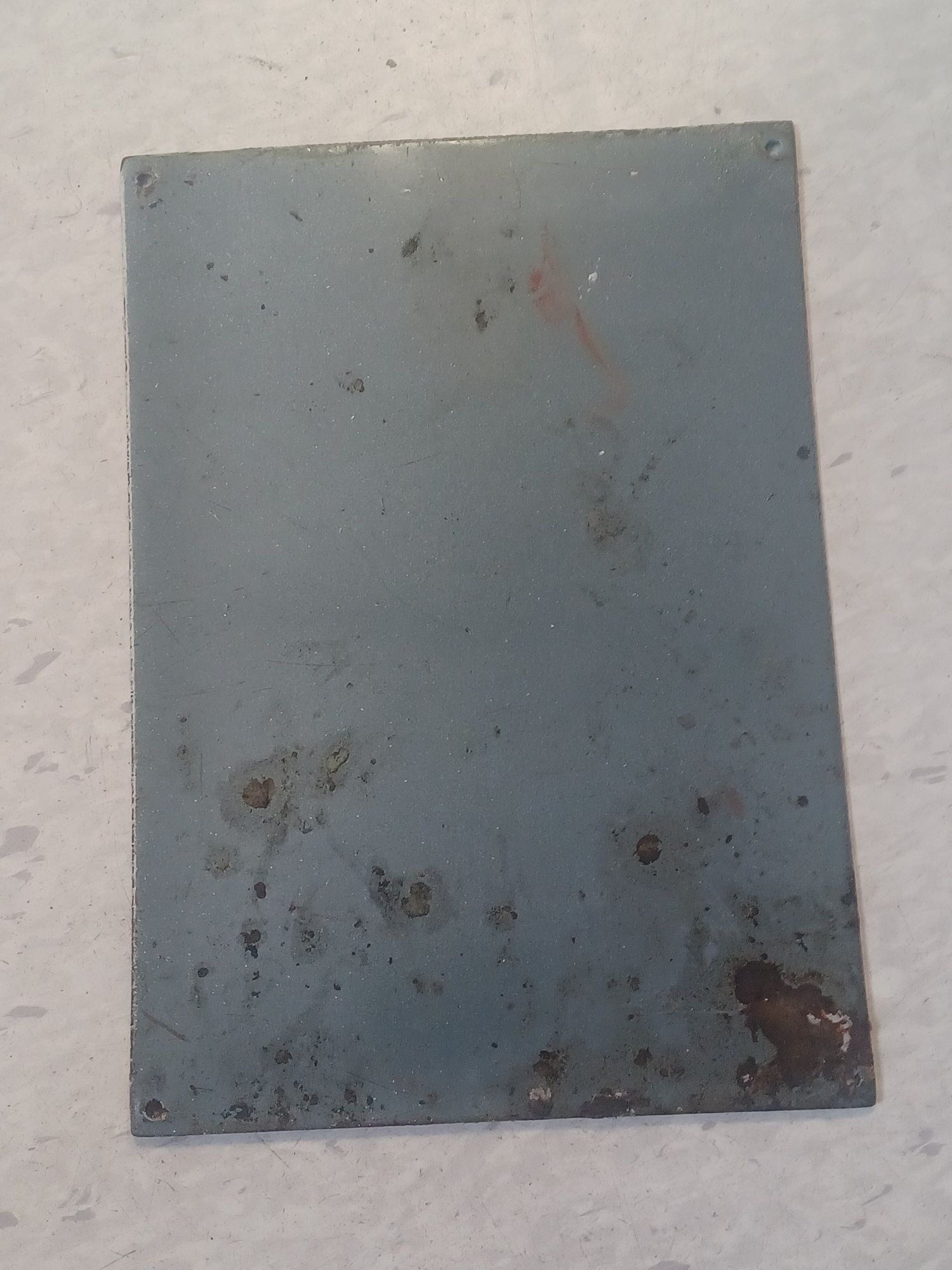 Stara blaszana tabliczka ostrzegawcza PRL Hydrant