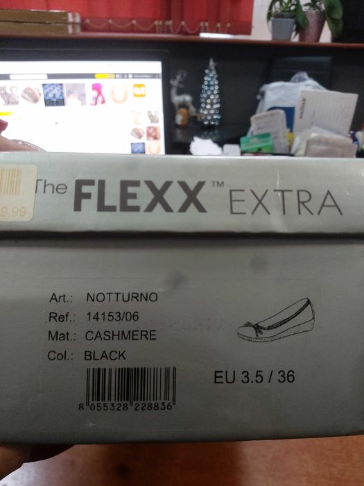 Balerinki damskie roz 36.5 Włoskie skóra Flexx 14153/06 czarne