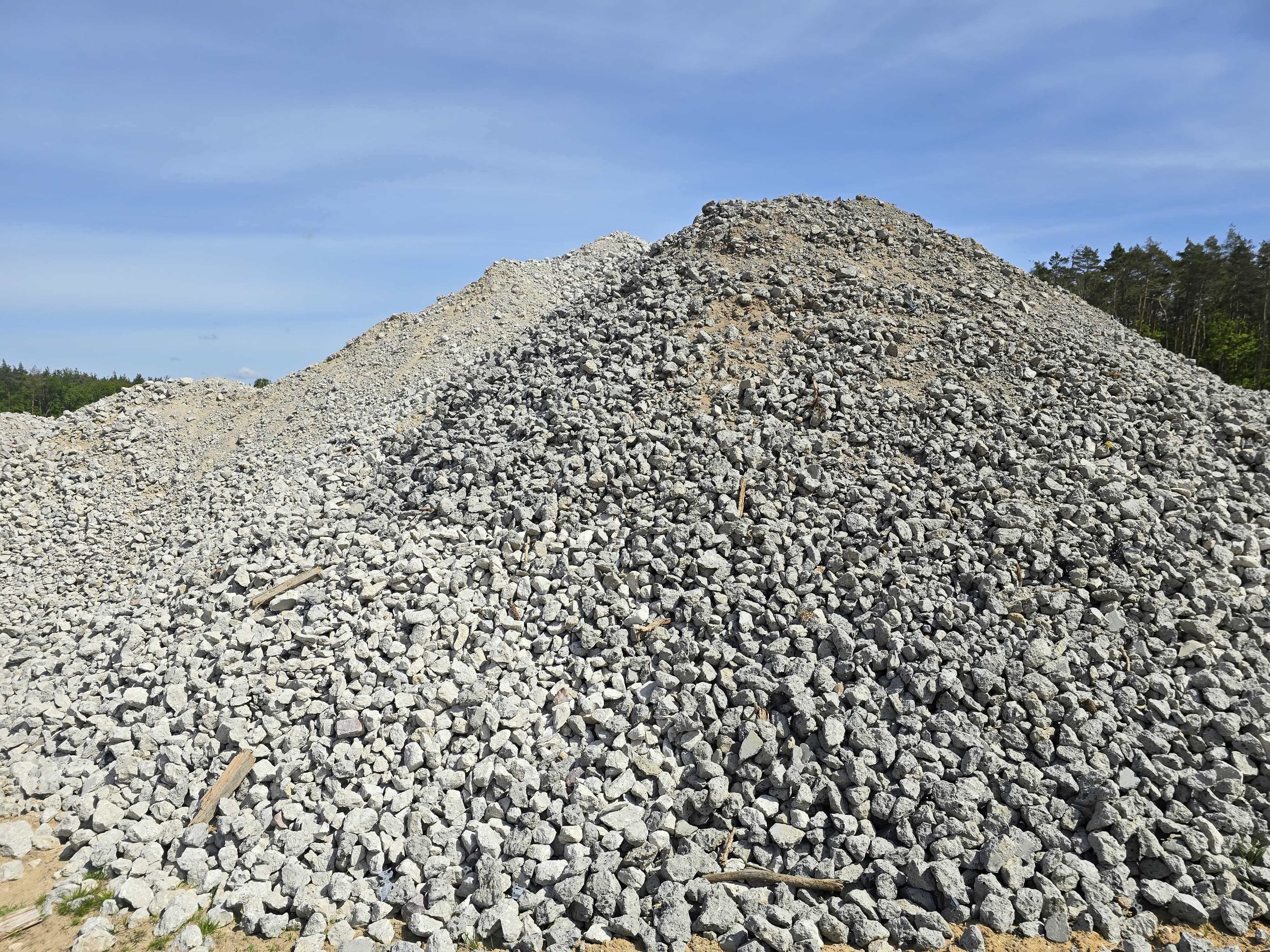 Tłuczeń kruszony 0-63 mm, betonowy czysty, kruszywo drogowe