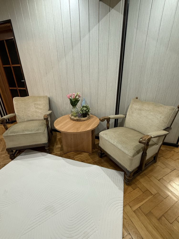 Kanapa z fotelami - zestaw wypoczynkowy do salonu - vintage / antyk