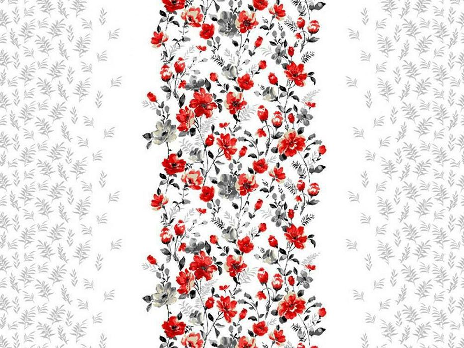 Pościel 140x200 kwiaty biała czerwona 1196n Classi