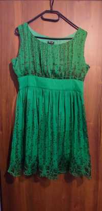 Zielona plisowana sukienka L