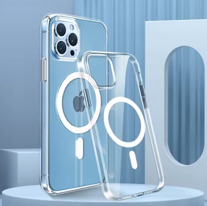 Przezroczyste etui iPhone 16 Pro magnetyczne + gratis szkło na ekran