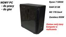 Nowy komputer stacjonarny PC Ryzen 7 5800X / 32GB / 1TB / 850W / Win11