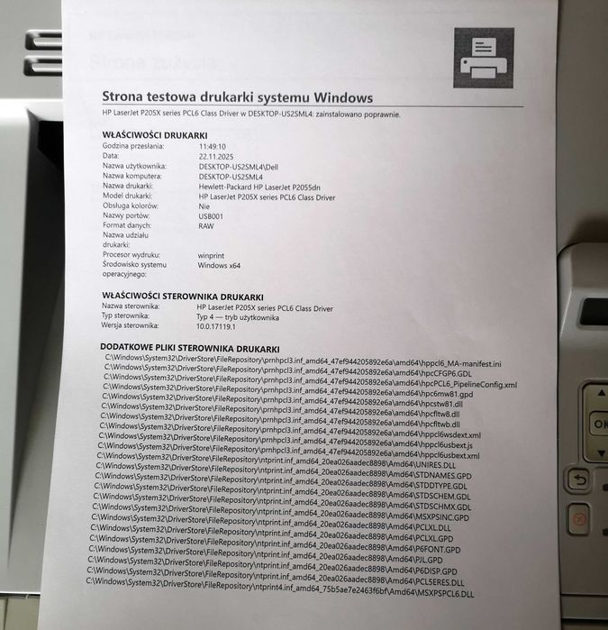 Drukarka laserowa HP LaserJet P2055dn całkowicie sprawna