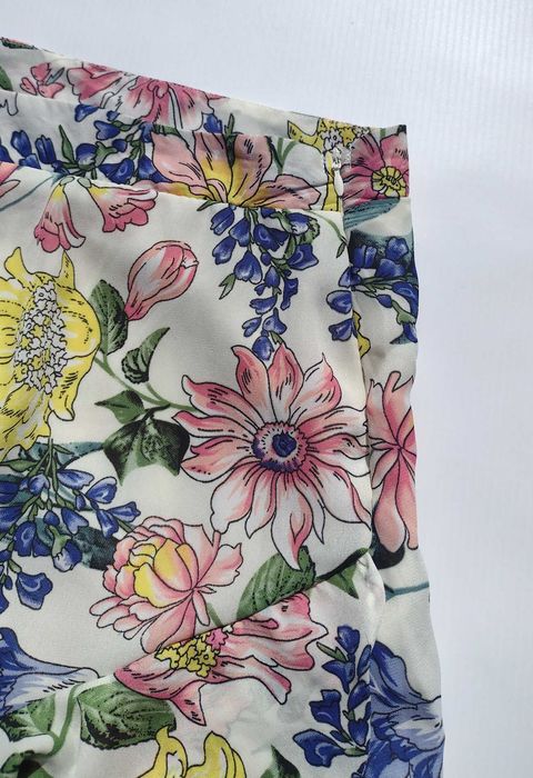 Летняя яркая цветочная юбка с рюшами Primark L