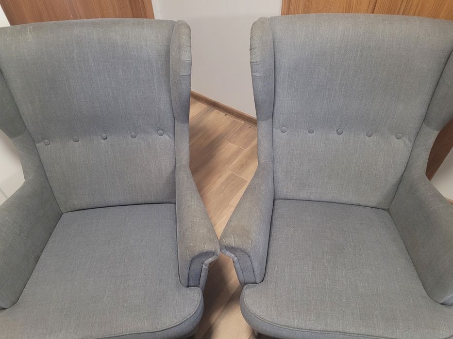 Fotel Strandmon uszak IKEA + podnóżek