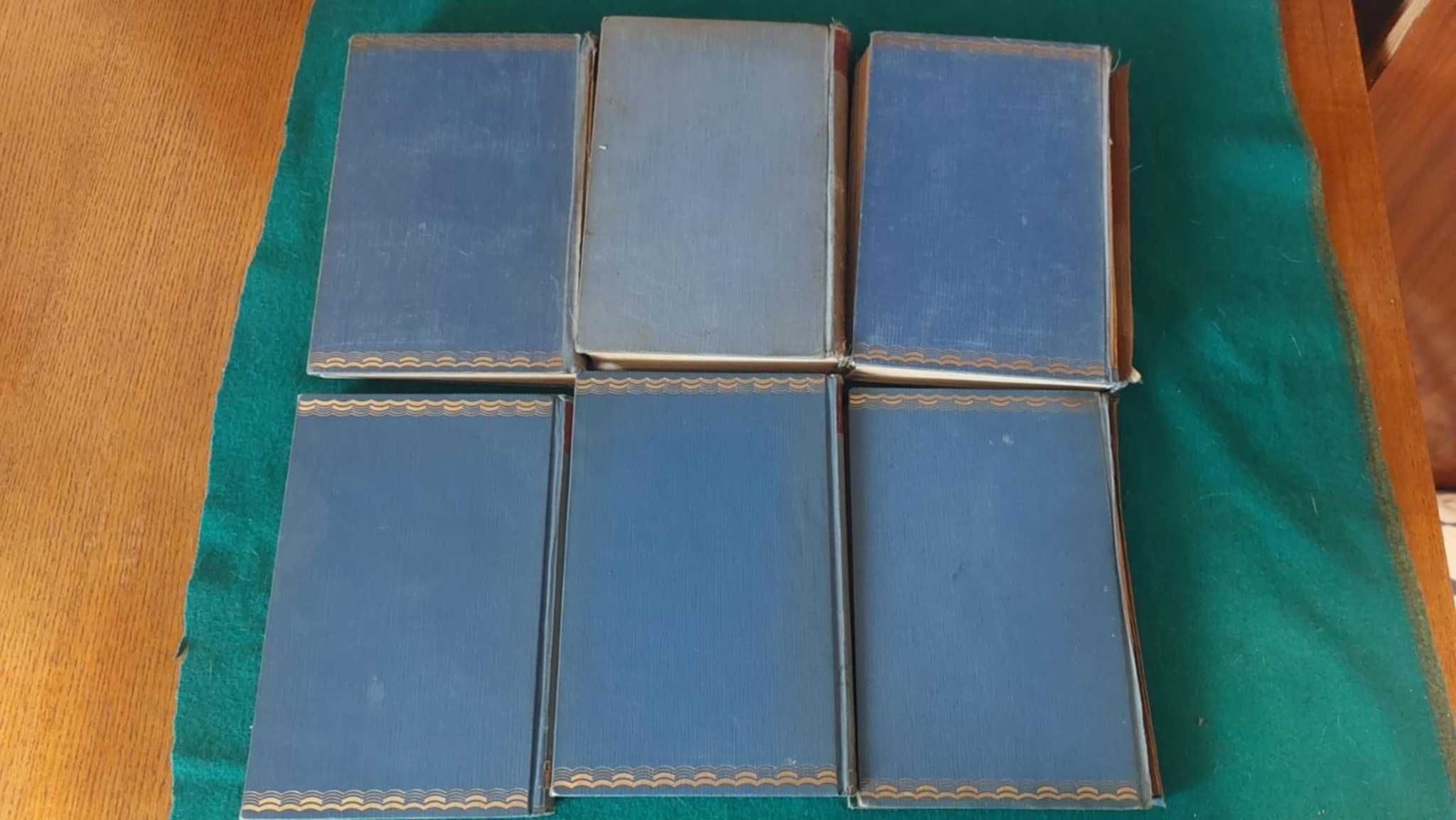 Biblioteka podróżnicza –6 starych woluminów, książek w twardej oprawie