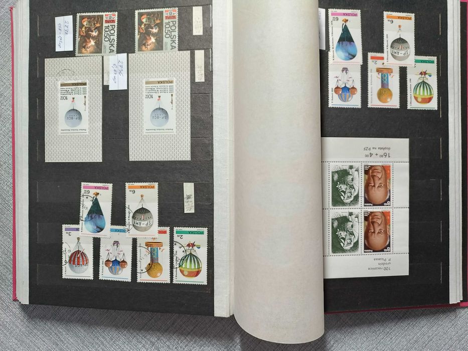 Znaczki pocztowe polskie z lat 1964 do 1988 wraz z klaserami