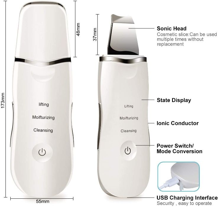 Espatula Ultrassonica Portatil - Peeling Facial