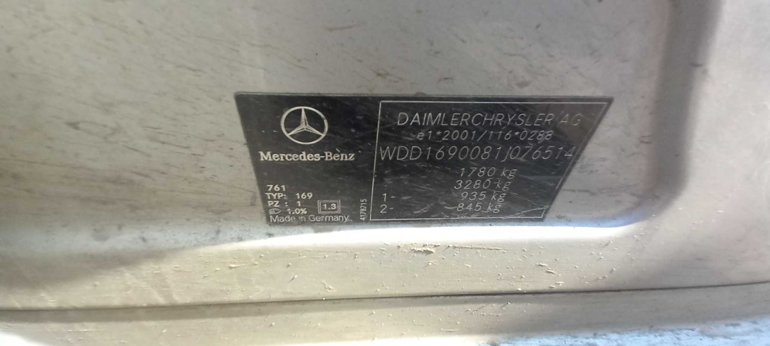 *2005 Mercedes W169 2.0 CDI 140KM 640.941 kolor 761U Silnik części