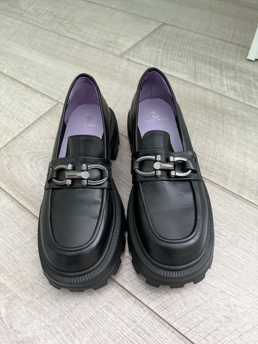 Чорні лофери з натуральної шкіри (Alex Bell)