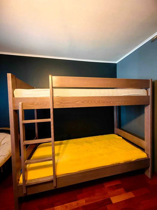 Masywne łóżko drewniane bukowe piętrowe