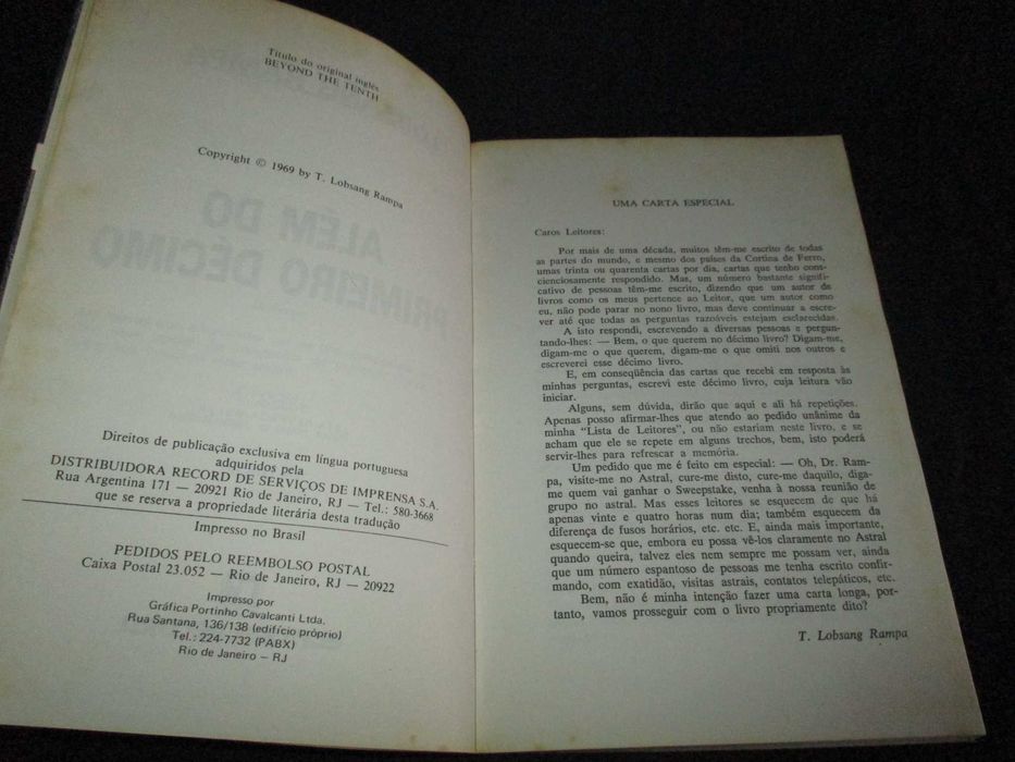 Livro Além do 1º Décimo Lobsang Rampa