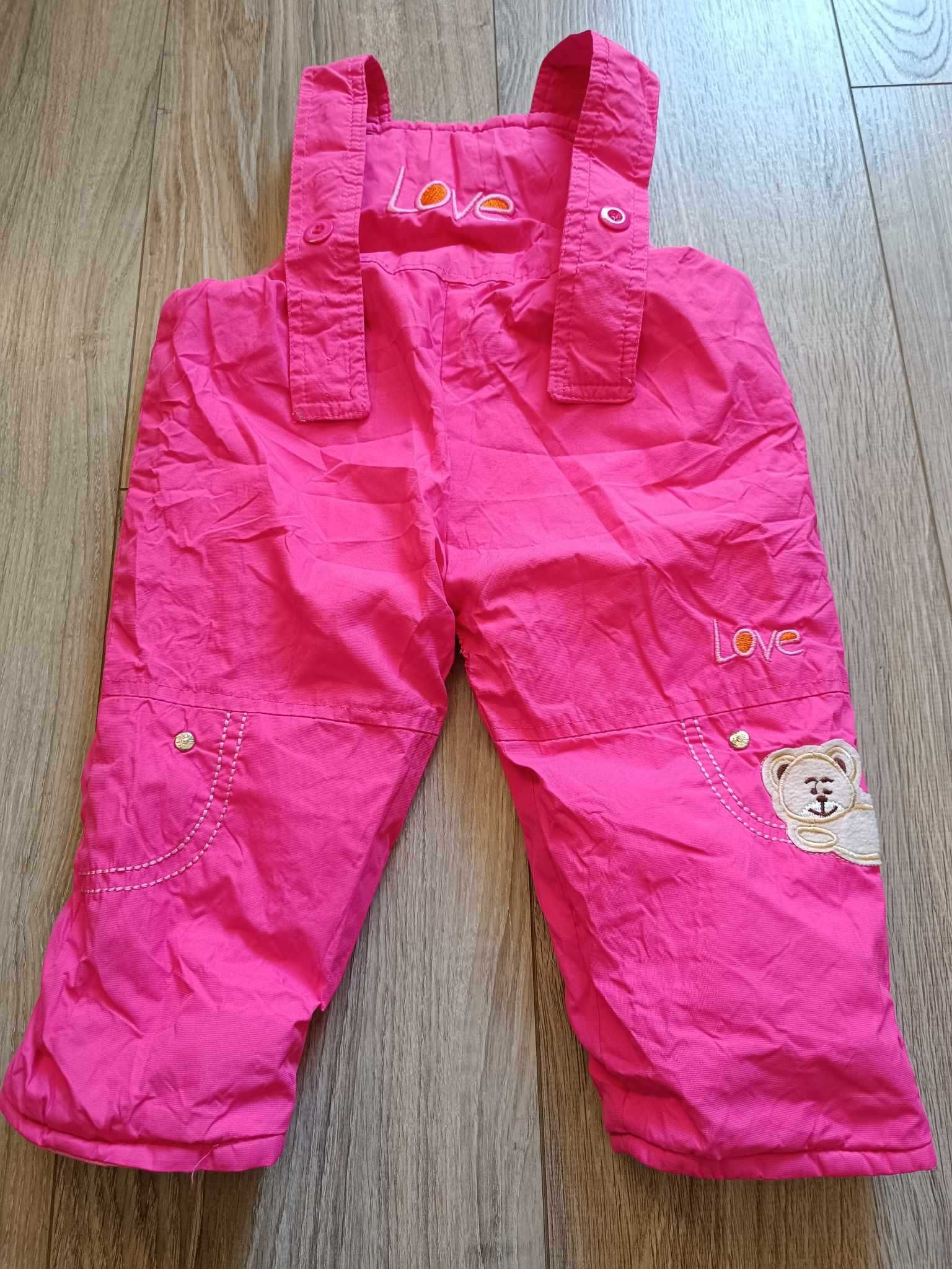 PAKA zestaw zimowy kurtka+spodnie 92/98 dla dziewczynki z misiami