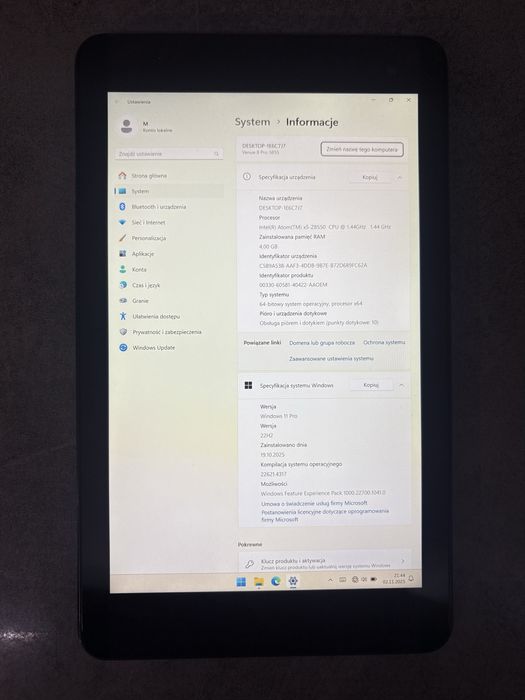 Tablet DELL Venue 8 Pro Quad 4GB 64GB Windows10 Pro USB C
