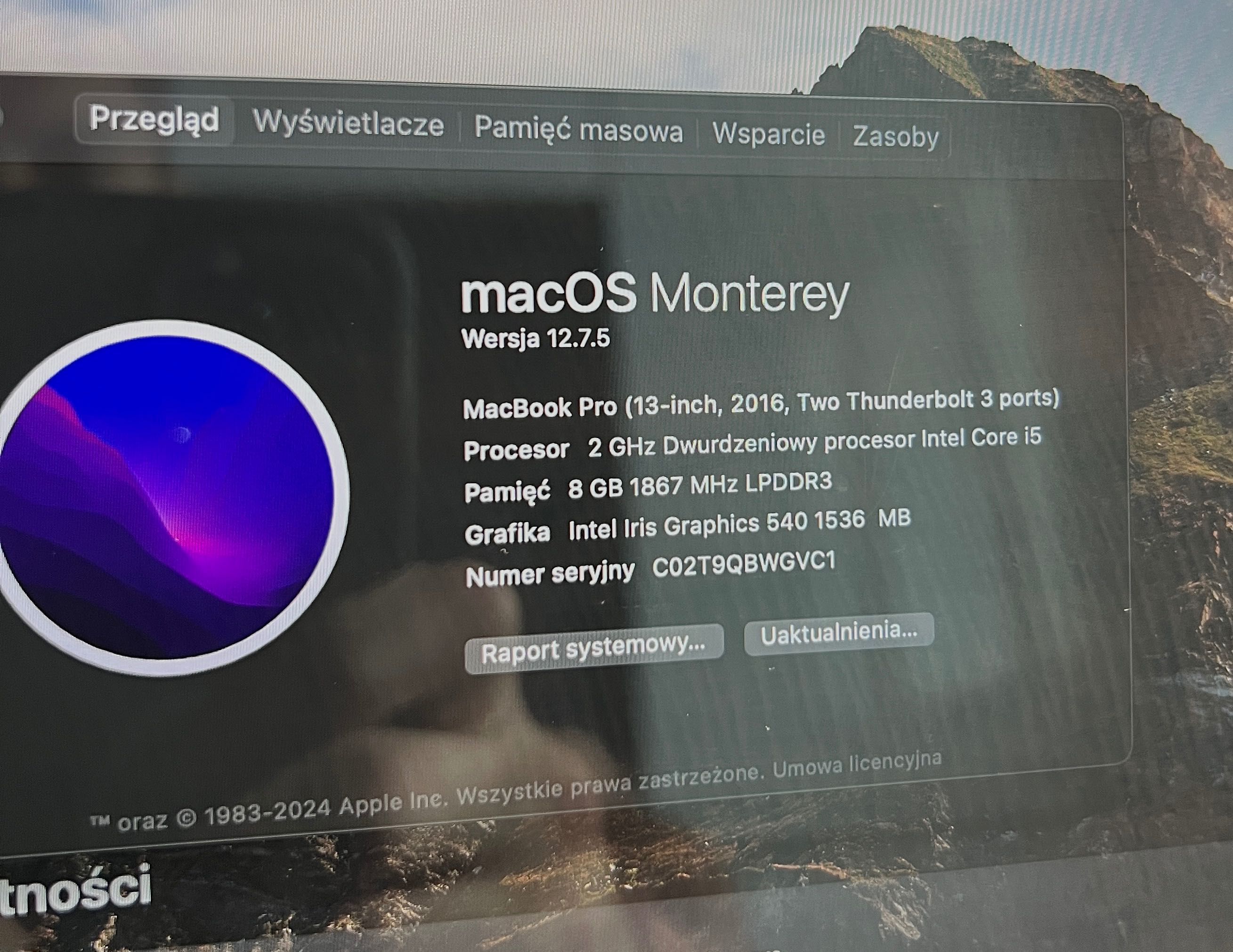 MacBook Pro 2016 13' stan idealny