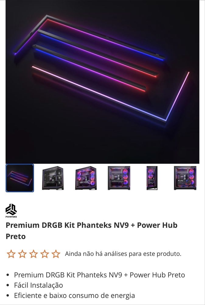Caixa panteks NV7 com ventoinhas, suporte GPU, barra drgb