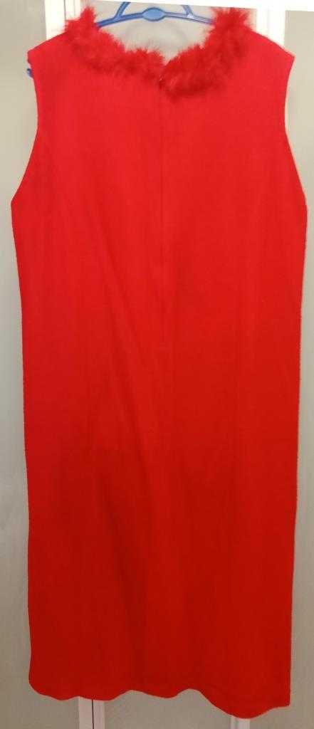 Sukienka elegancka, prosta, czerwona roz. L/XL