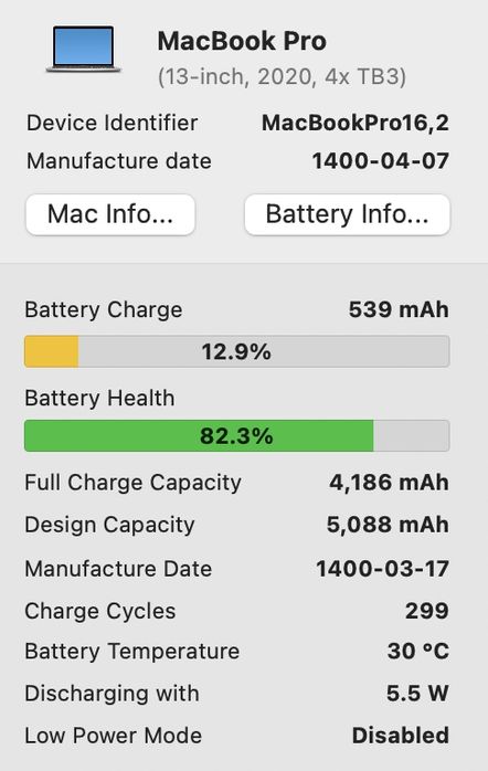 MacBook Pro 13 2020 Intel i5 16GB RAM 512GB SSD Silver