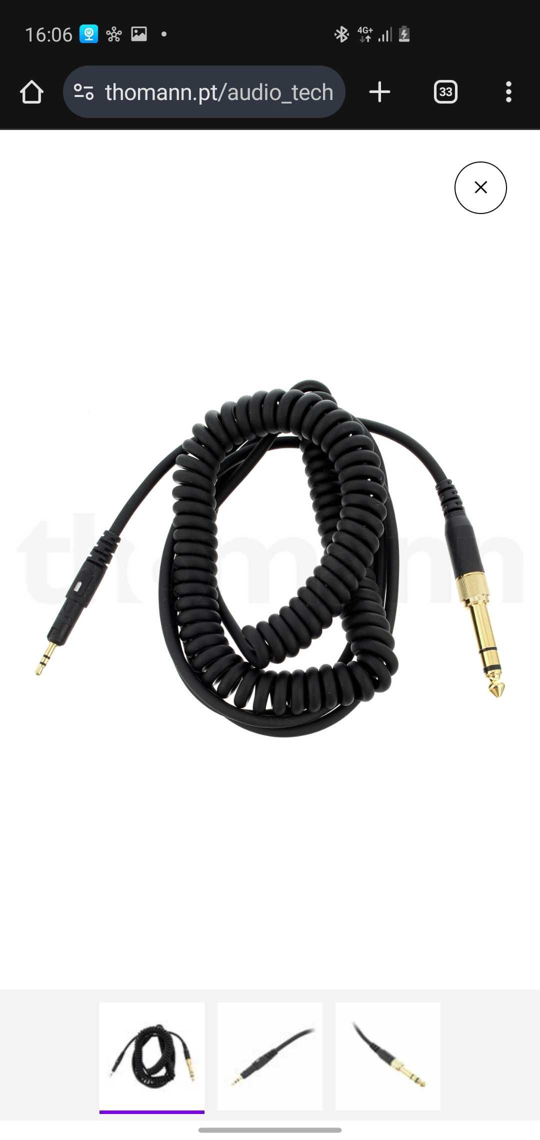 Audio-Technica ATH-M50X Coiled Cable 1,2m