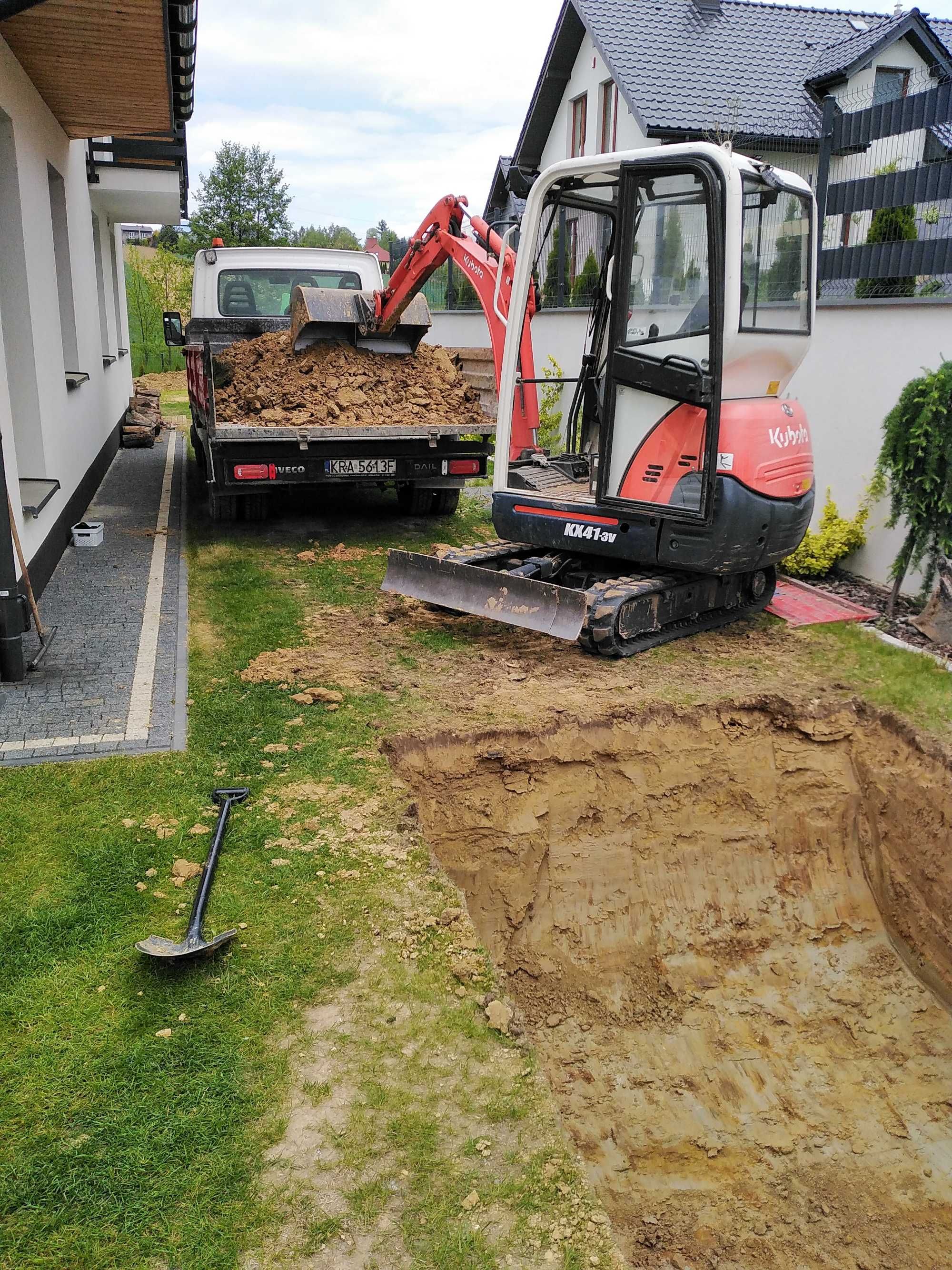 Usługi minikoparką Drenaże. Raciborowice. Kraków Michałowice