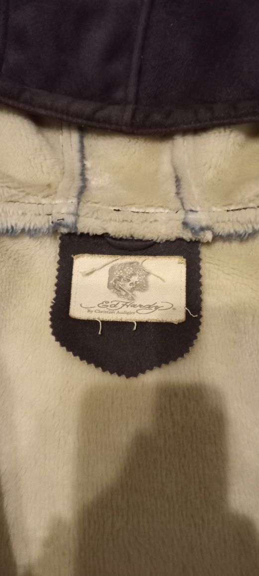 Винтажная худи на молнии Y2K Ed Hardy (S)