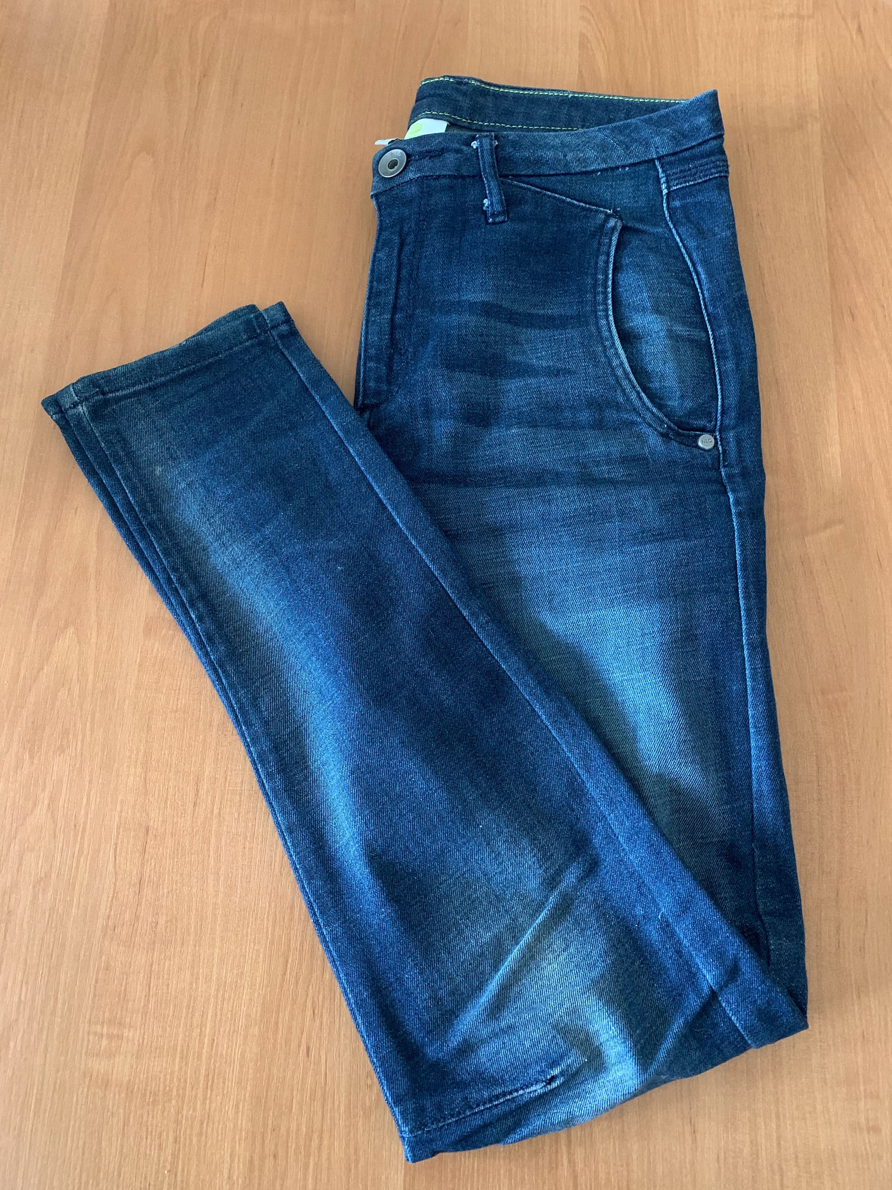 Spodnie z niskim krokiem dżinsy jeansy Adidas Neo - S