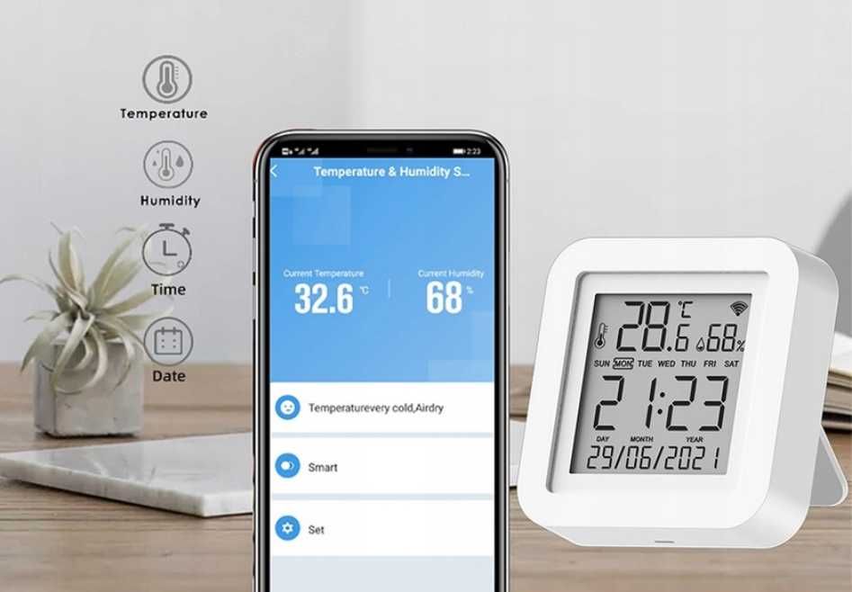 Termometr Higrometr TH06 LCD TUYA Smart WIFI