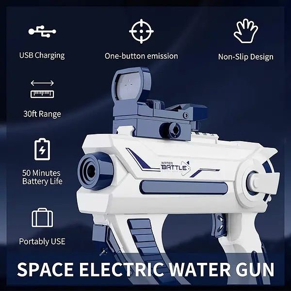 Водяной аккумуляторный пистолет, стреляет водой ! ХИТ 2023 !