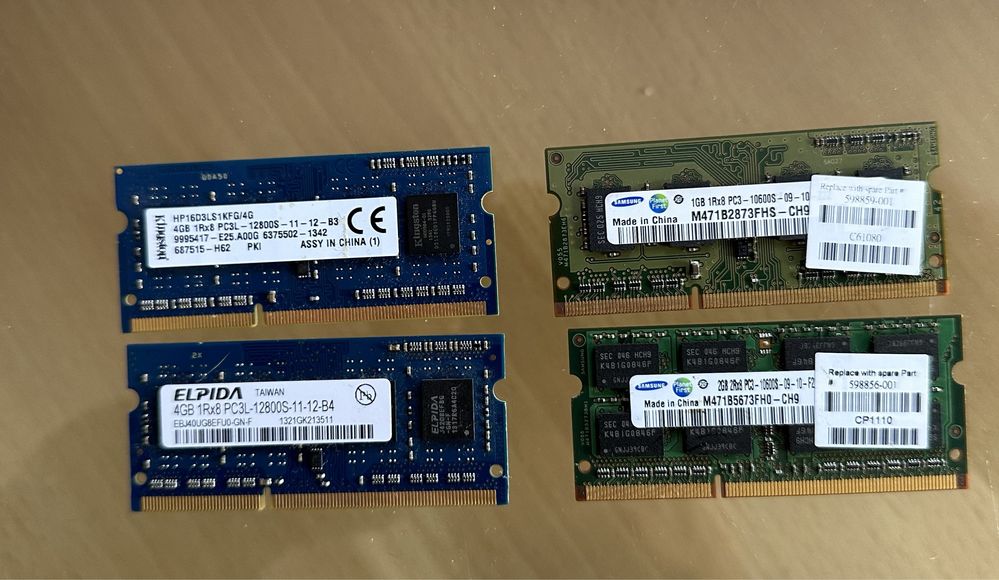 Vendo Memorias DDR 3 para portatil