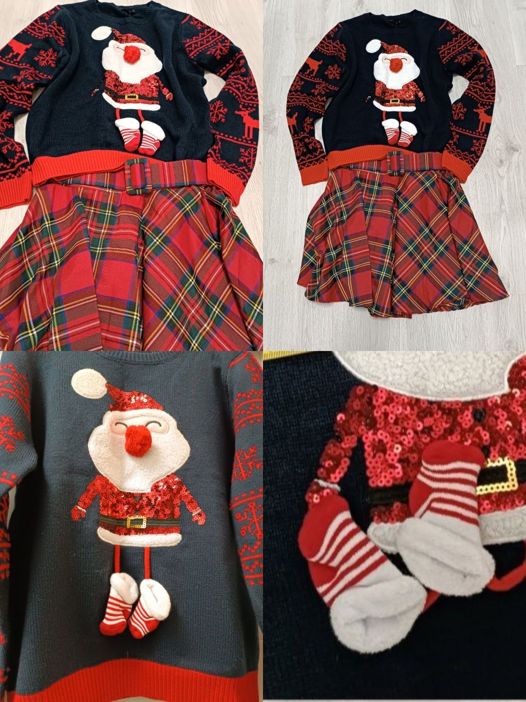 Sweter 3D zestaw 2szt świąteczny zimowy na M L XL