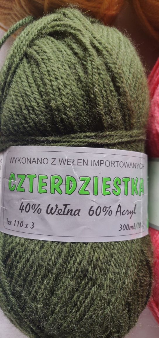 6 motkow po 100g włóczka Czterdziestka