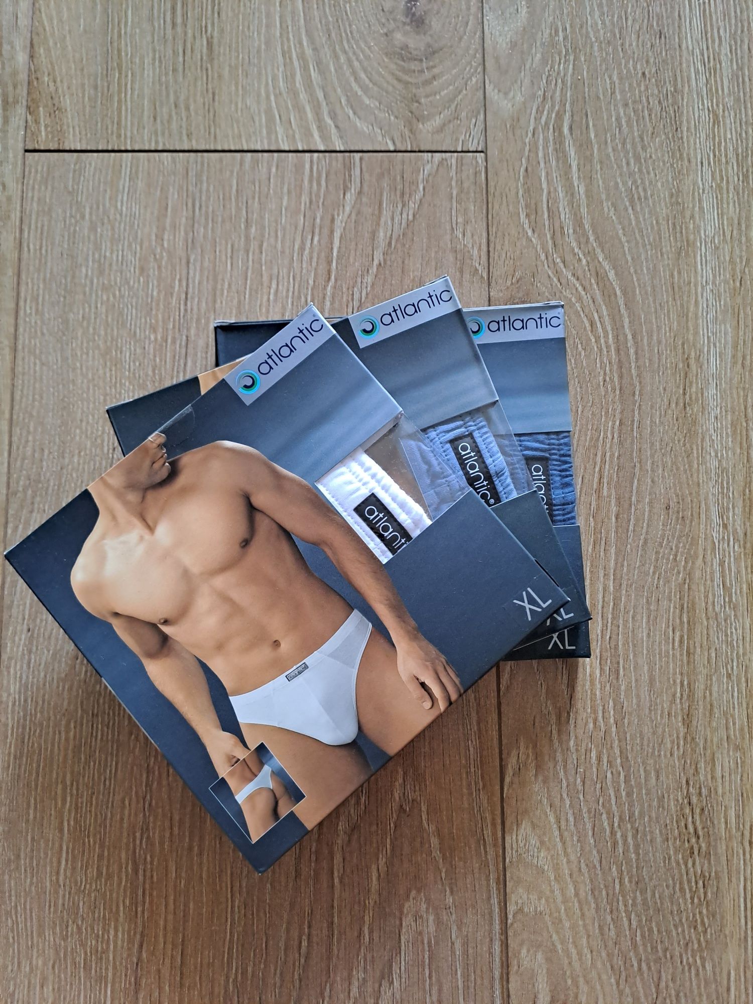3x Stringi męskie Atlantic, rozmiar XL, mix kolorów