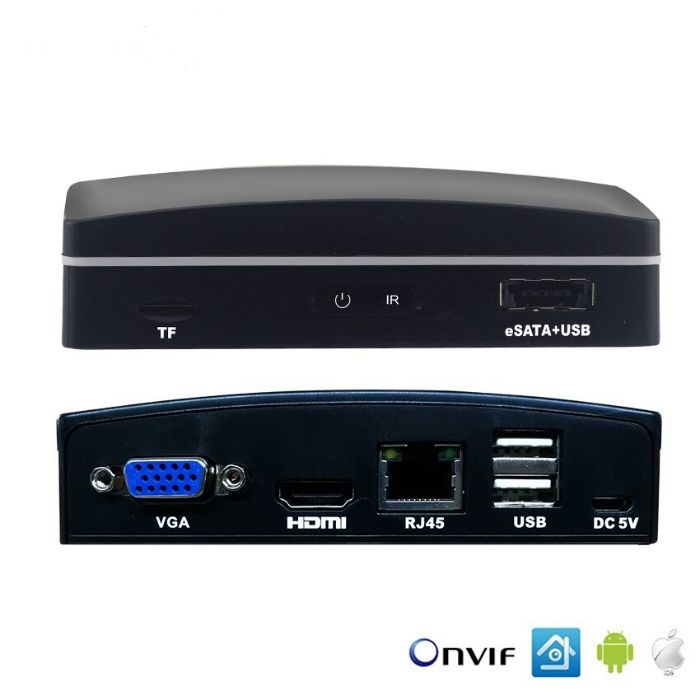 NVR gravador » 8 Câmaras FullHD » Entrada para PEN e cartão MicroSD