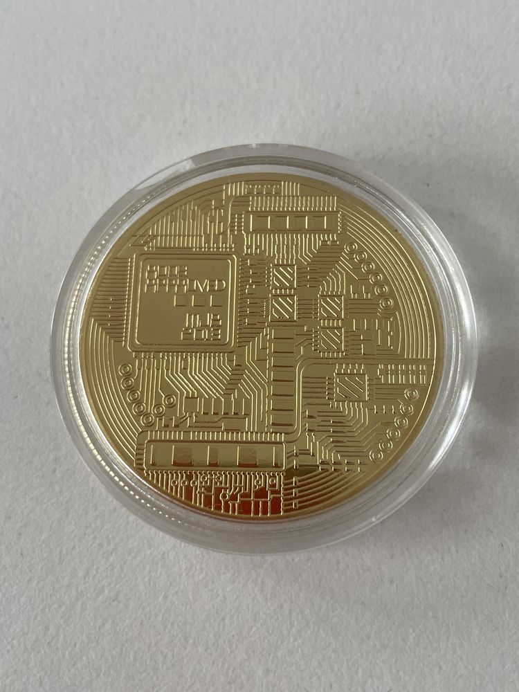 Moneta Bitcoin kolekcjonerska w kolorze złotym złota btc Koszalin