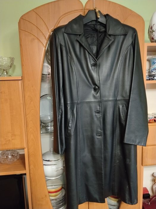 Płaszcz skórzany damski L