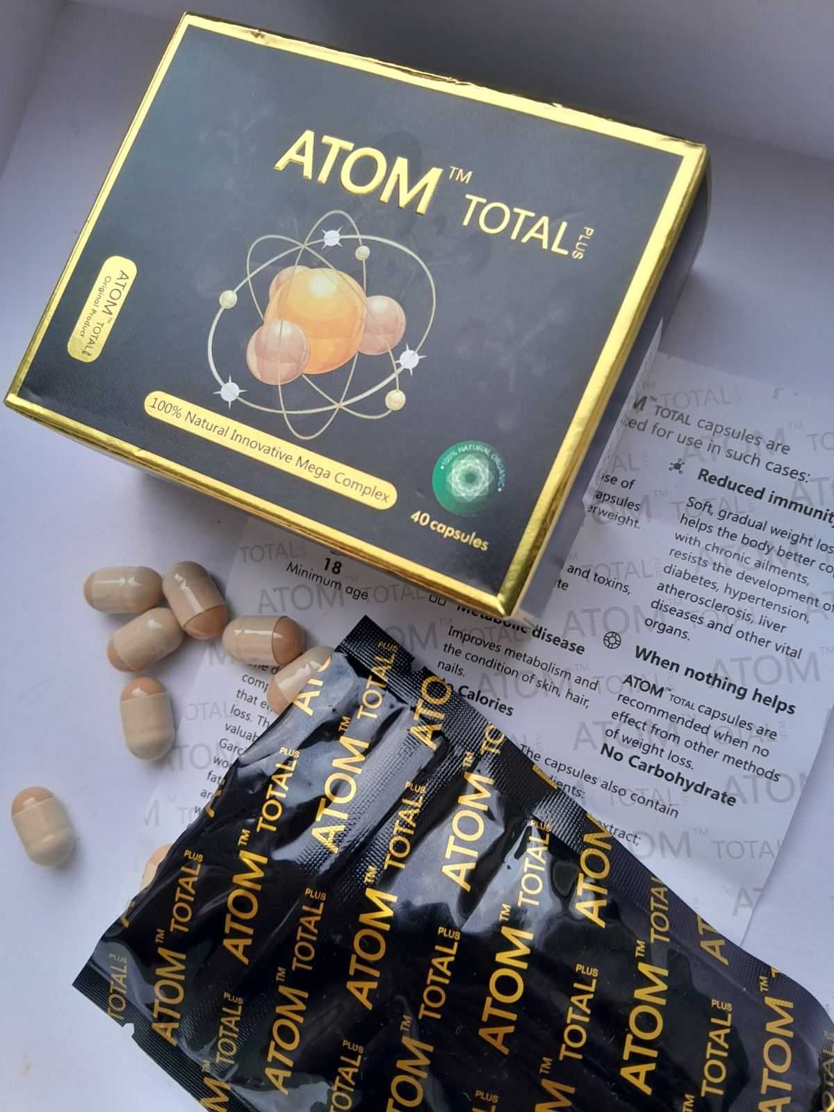 Atom Total Plus капсулы для похудения Атом Тотал Плюс (40 шт) Оригинал