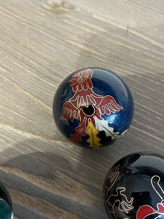Grające kulki Bao Bao do medytacji zdowotne chińskie cloisonne